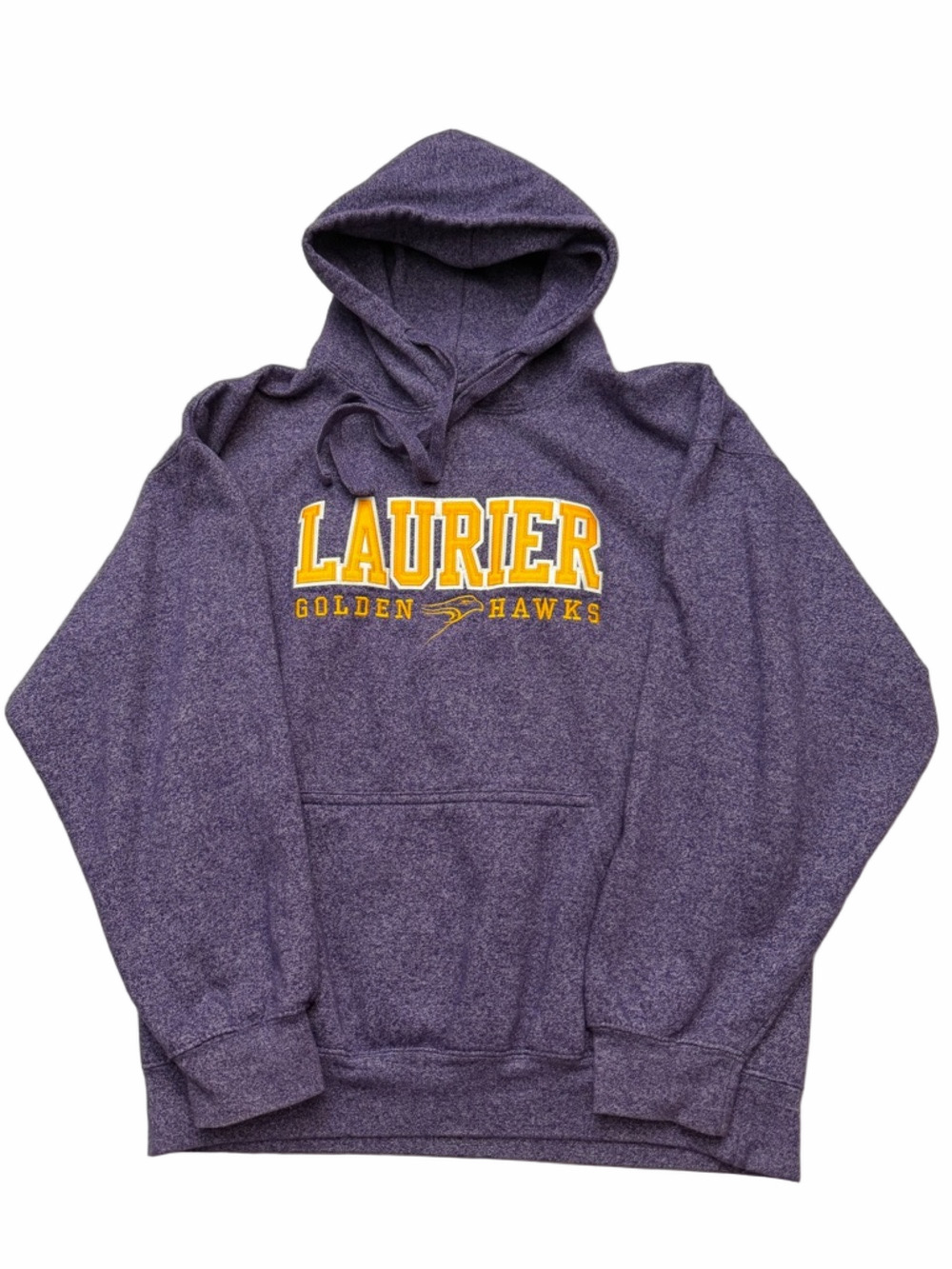 Laurier Golden Hawks Purple Hooded Sweatshirt Classic Pullover Adult Large
